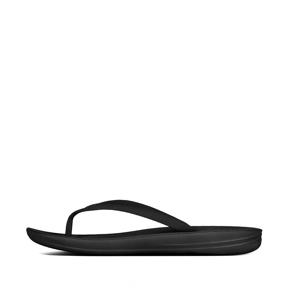 Fitflop Womens Flip-flops Black - Iqushion Ergonomic - 82OMZQFHB